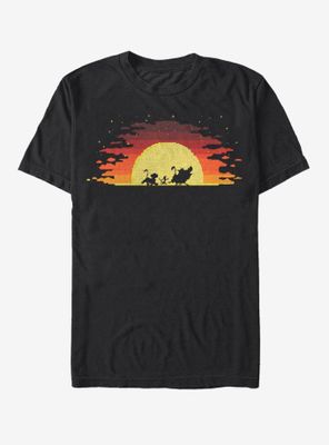 Disney The Lion King Pixel Simba Sunset T-Shirt