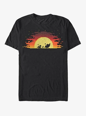 Disney The Lion King Pixel Simba Sunset T-Shirt