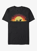 Disney The Lion King Pixel Simba Sunset T-Shirt