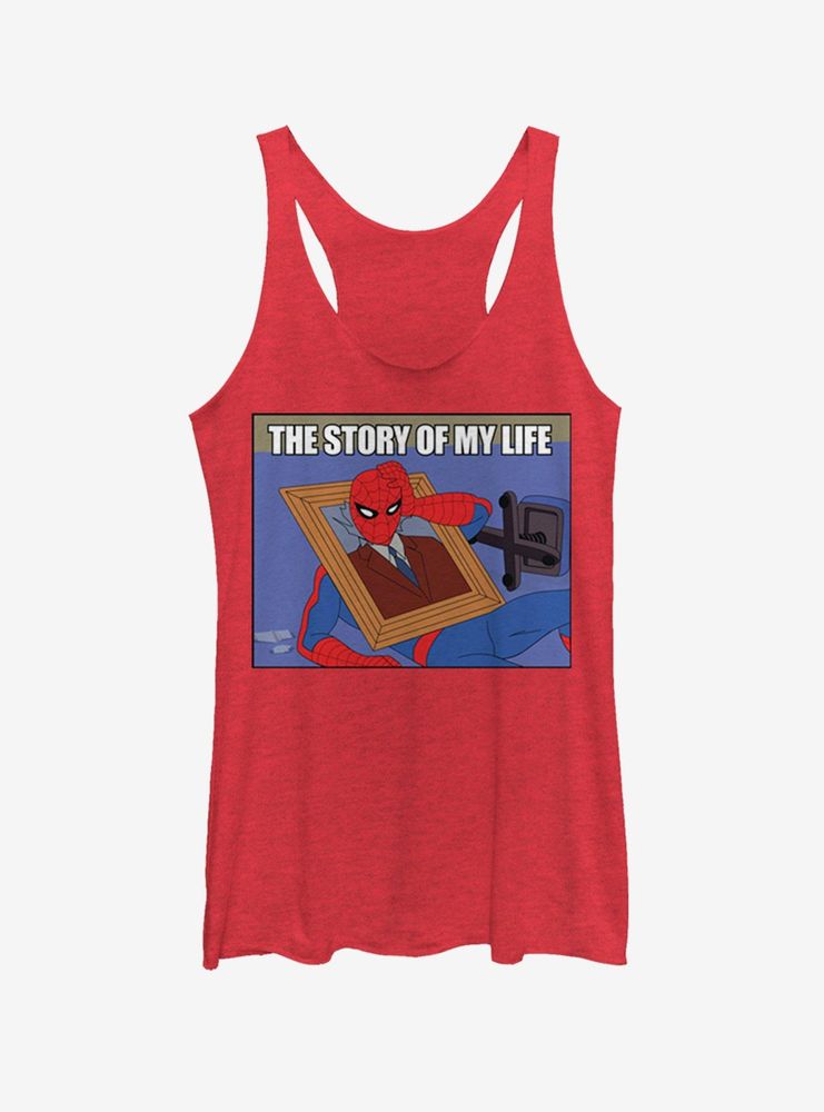Marvel Spider-Man Life Story Womens Tank Top