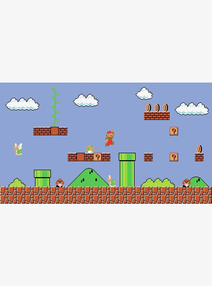 Super Mario Retro Chair Rail Prepasted Mural