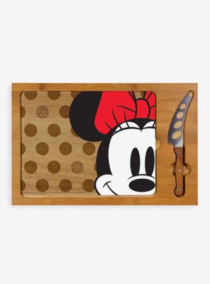 Disney Minnie Mouse Icon Glass Top Serving Tray & Knife Set