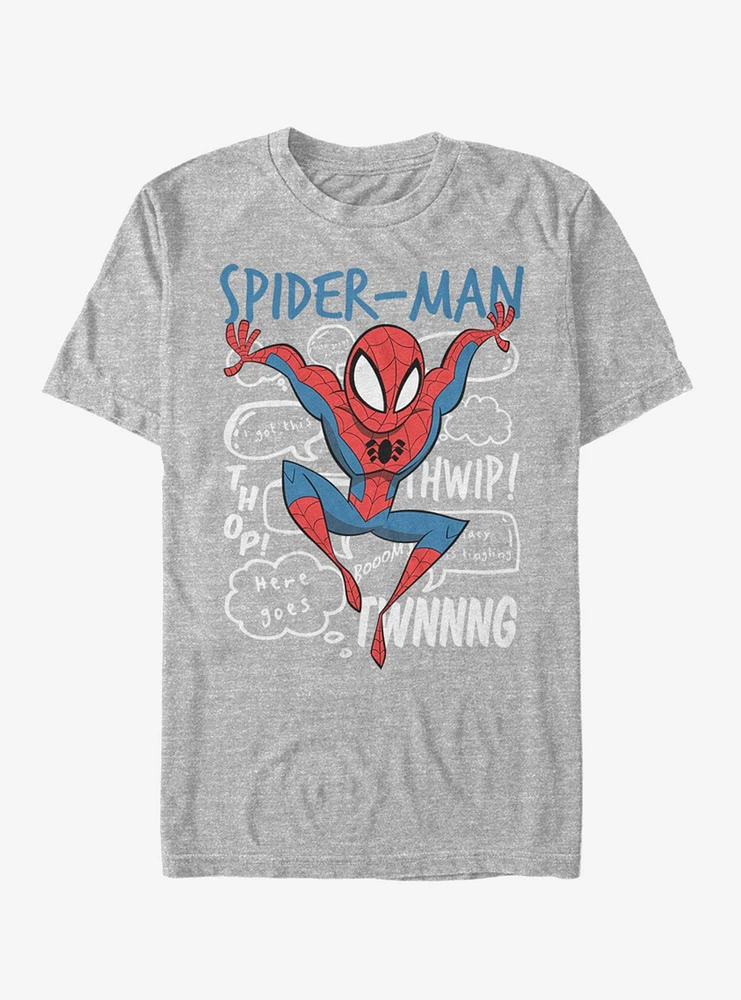 Marvel Spider-Man Spidey Doodle Thoughts T-Shirt