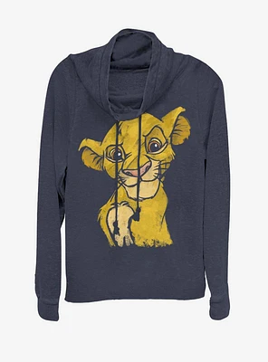Disney The Lion King Crown Prince Cowl Neck Long-Sleeve Girls Top