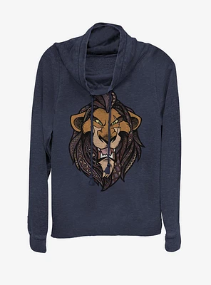 Disney The Lion King Patterned Scar Cowl Neck Long-Sleeve Girls Top
