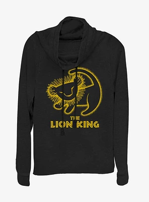 Disney The Lion King Stamp Cowl Neck Long-Sleeve Girls Top