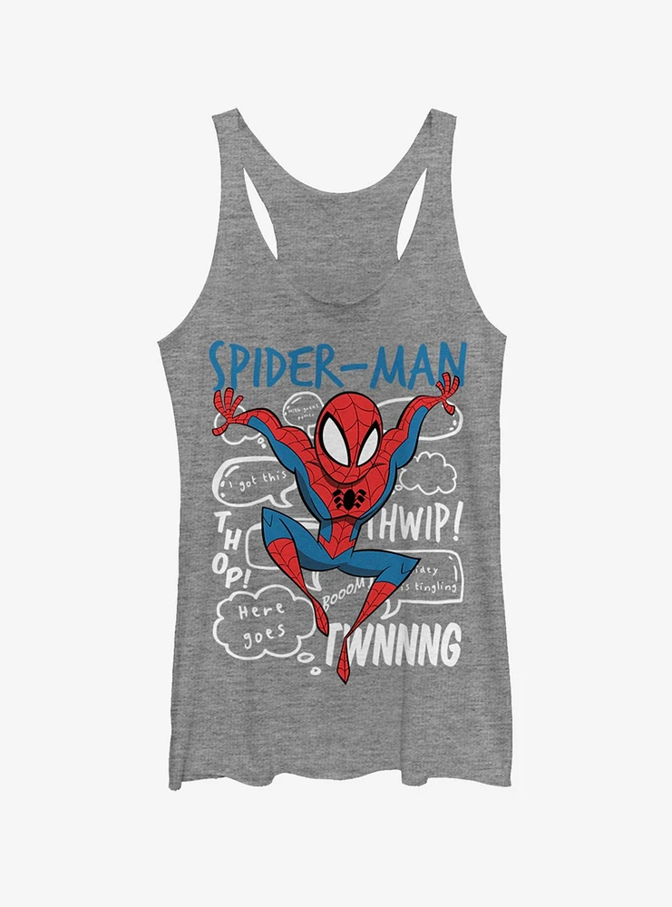 Marvel Spider-Man Spidey Doodle Thoughts Girls Tank