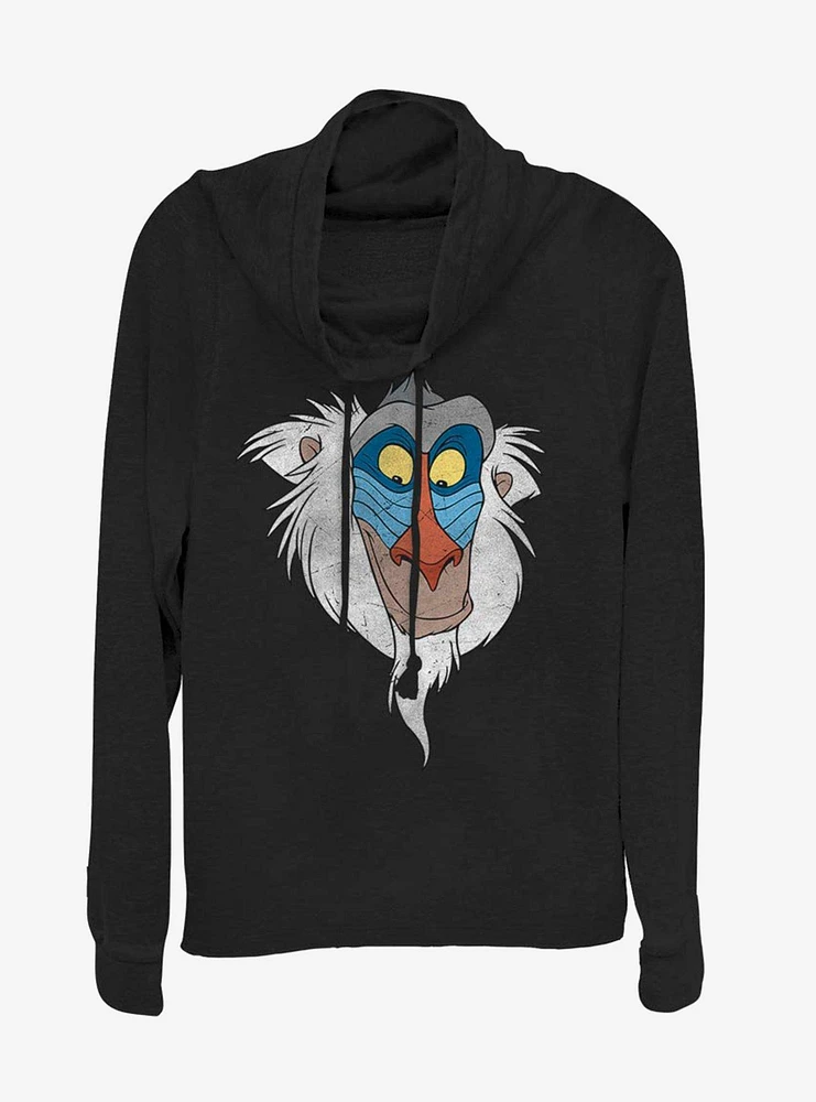 Disney The Lion King Rafiki Face Cowl Neck Long-Sleeve Girls Top