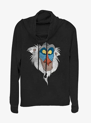 Disney The Lion King Rafiki Face Cowl Neck Long-Sleeve Girls Top