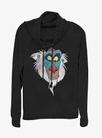 Disney The Lion King Rafiki Face Cowl Neck Long-Sleeve Girls Top