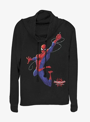 Marvel Spider-Man Real Cowl Neck Long-Sleeve Girls Top
