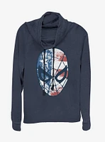 Marvel Spider-Man Spidey Americana Cowl Neck Long-Sleeve Girls Top