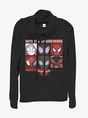 Marvel Spider-Man Six Up Cowl Neck Long-Sleeve Girls Top