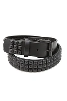 Double Black Pyramid Stud Belt