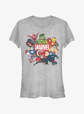 Marvel Spider-Man Group Retro Girls T-Shirt
