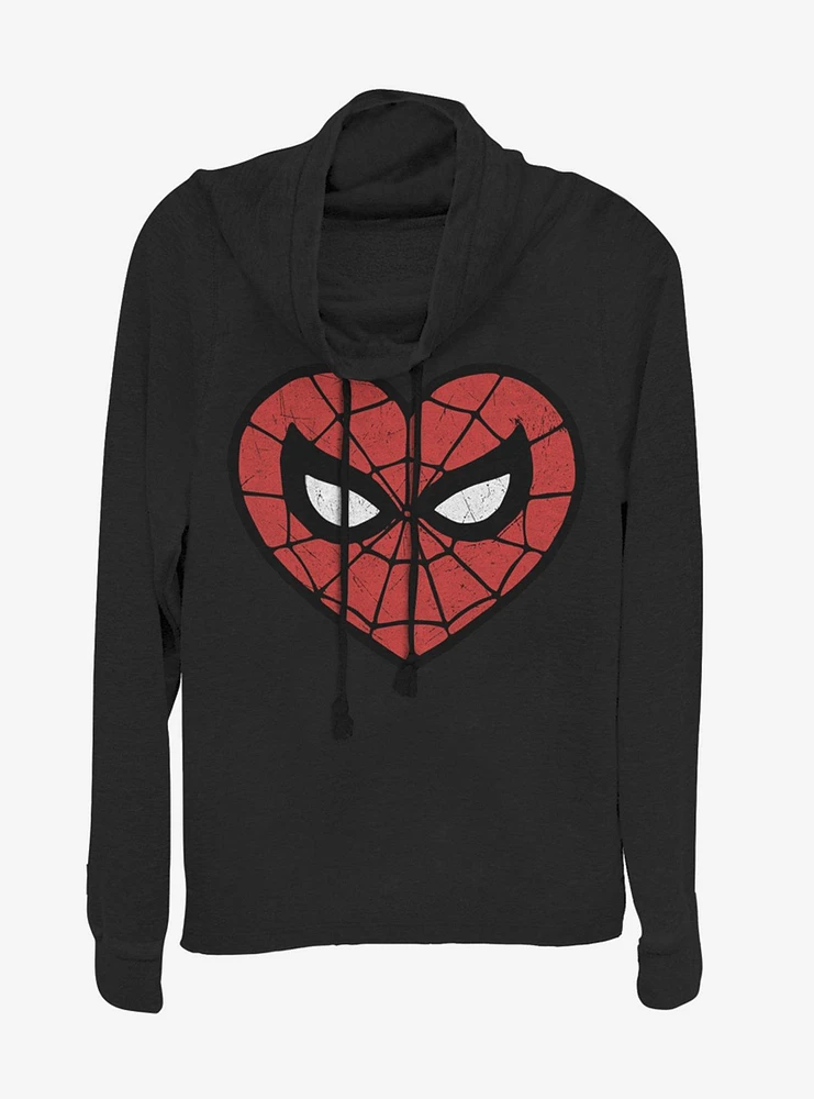 Marvel Spider-Man Spidey Heartbreaker Cowl Neck Long-Sleeve Girls Top