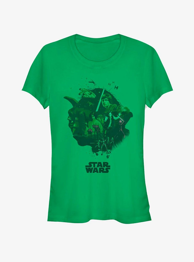 Star Wars Yoda Head Fill Girls T-Shirt
