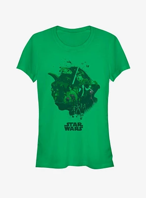Star Wars Yoda Head Fill Girls T-Shirt