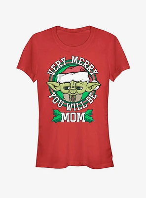Star Wars Merry Yoda Mom Girls T-Shirt