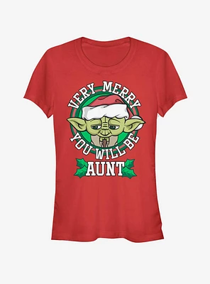Star Wars Merry Yoda Aunt Girls T-Shirt
