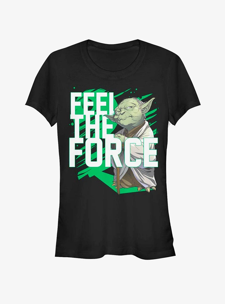 Star Wars Force Stack Yoda Girls T-Shirt