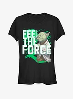 Star Wars Force Stack Yoda Girls T-Shirt