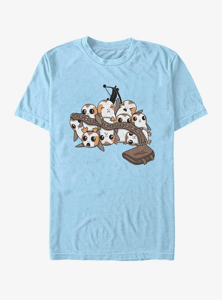 Star Wars Porg Pile and Chewbacca Accessories T-Shirt