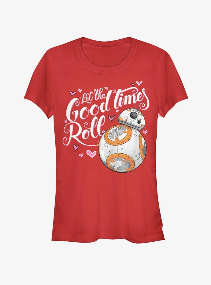 Star Wars Episode VII The Force Awakens BB-8 Good Times Heart Girls T-Shirt