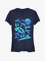 Star Wars Blue Ships Girls T-Shirt