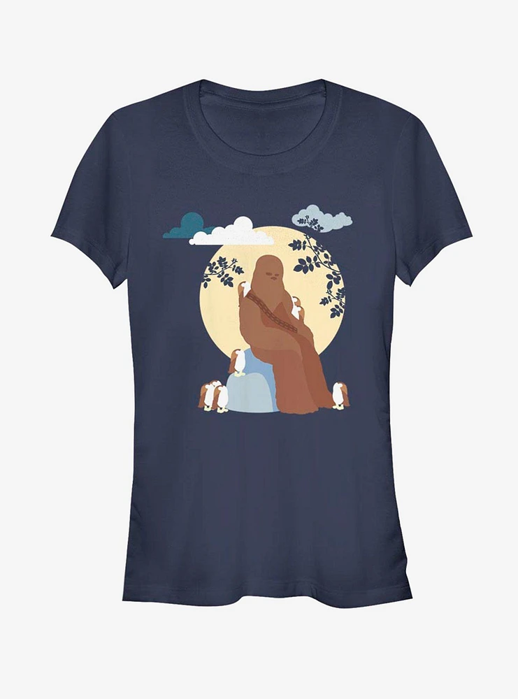 Star Wars Simple Chewy and Porgs Girls T-Shirt