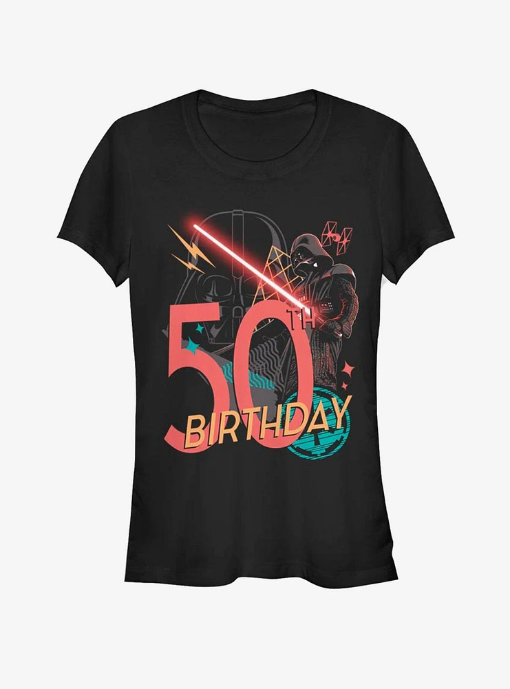 Star Wars Vader 50th B-Day Girls T-Shirt