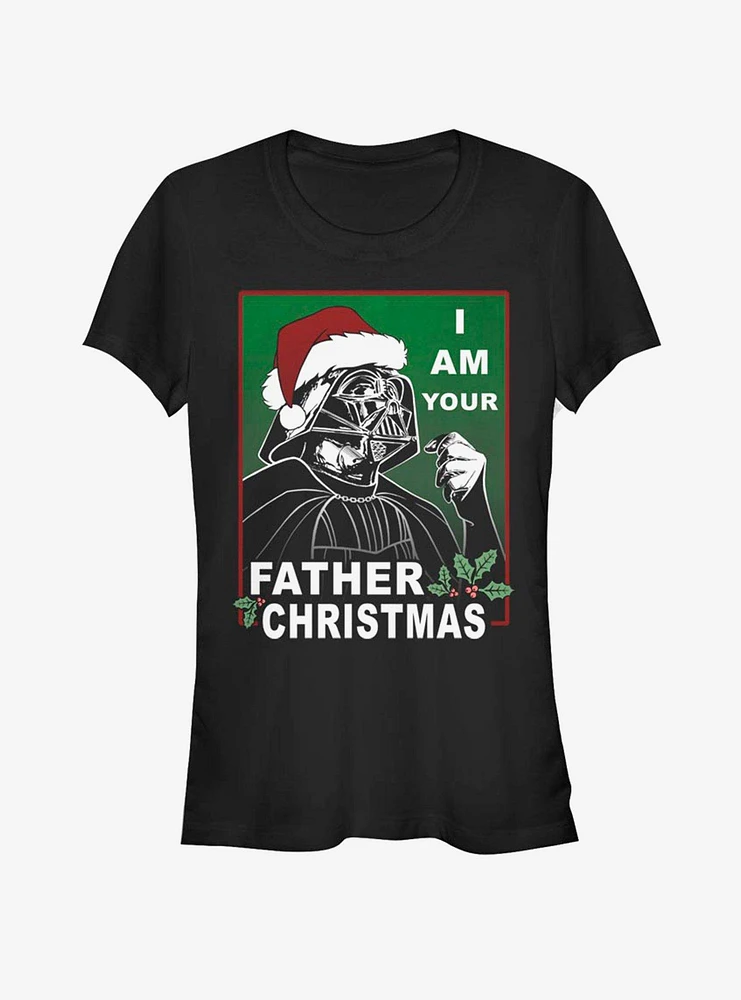 Star Wars Santa Vader Father Christmas Girls T-Shirt