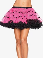 Black & Pink Layered Satin Striped Tulle Petticoat