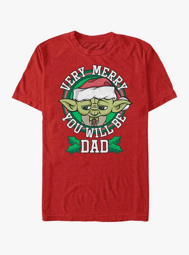 Star Wars Merry Yoda Dad T-Shirt