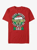 Star Wars Merry Yoda Dad T-Shirt