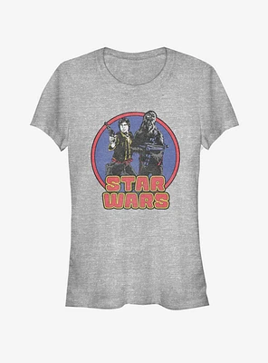 Star Wars Circle Chewy and Han Girls T-Shirt