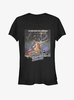 Star Wars Episode V The Empire Strikes Back Saga Continues Poster Girls T-Shirt