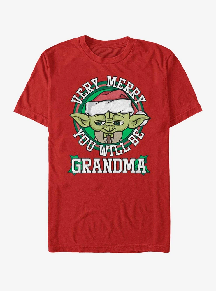 Star Wars Merry Yoda Grandma T-Shirt