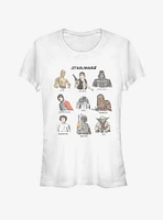 Star Wars Retro Character Cast Girls T-Shirt