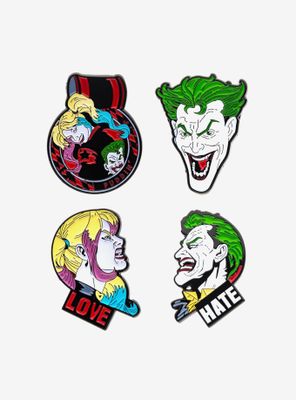 DC Comics Joker and Harley Quinn Enamel Pin Set