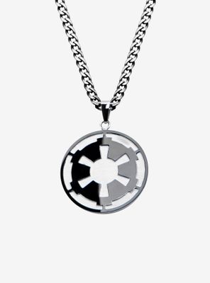 Star Wars Galactic Empire and Death Star Etched Pendant