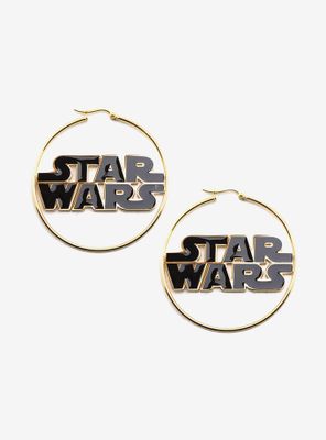 Star Wars Logo Gold Hoop Earrings