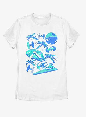 Star Wars Blue Ships Womens T-Shirt