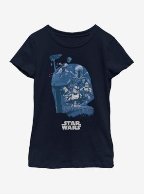 Star Wars Boba Fett Head Fill Youth Girls T-Shirt