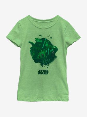 Star Wars Yoda Head Fill Youth Girls T-Shirt
