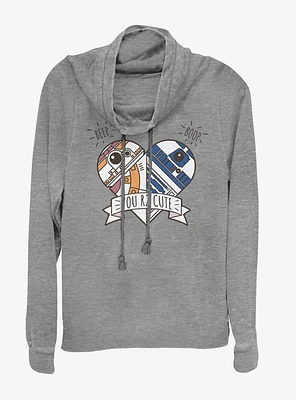 Star Wars: The Force Awakens BB8 heart R2 Cowlneck Long-Sleeve Womens Top