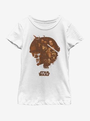 Star Wars: The Force Awakens Poe Head Fill Youth Girls T-Shirt