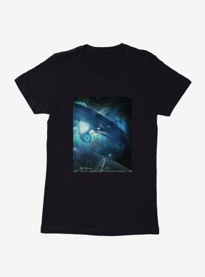 Star Trek Ship Flight Blue Womens T-Shirt