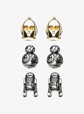 Star Wars Stainless Steel Droid Stud Earrings Set