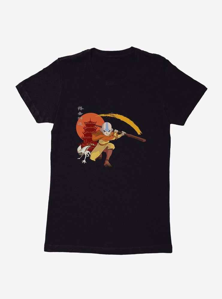 Avatar: The Last Airbender Aang And Momo Kanji Womens T-Shirt